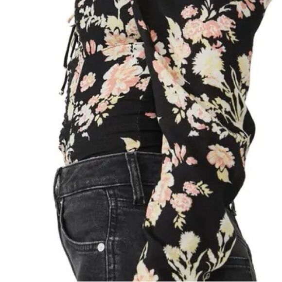 Free People NWT Hilary Printed Black Combo size Small - Picture 6 of 7